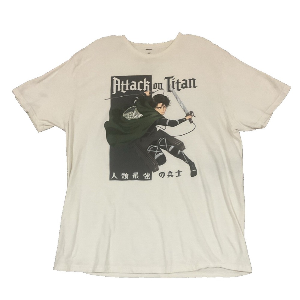 Attack on Titan Final Season Levi Ackerman T-Shirt White Size XL Anime Manga Tee